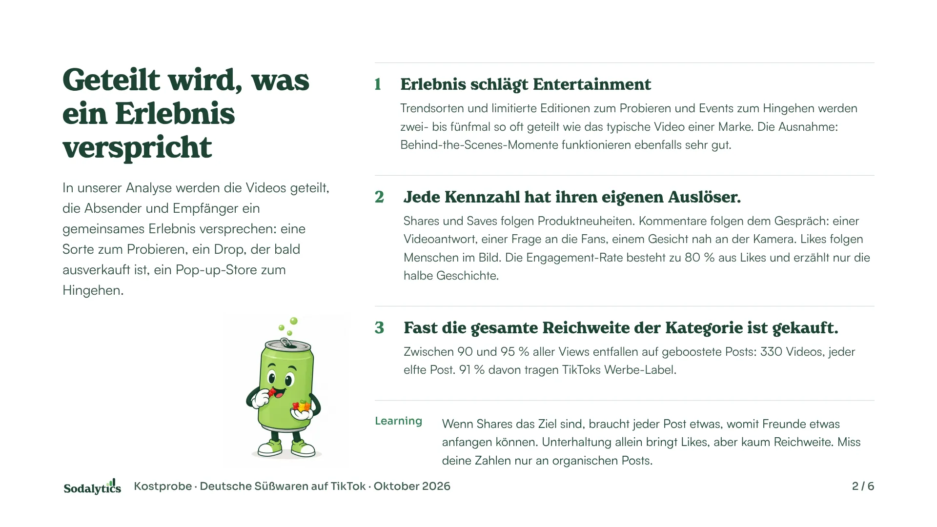 Beispielfolie 2: die Antwort, drei Beobachtungen und ein Learning.